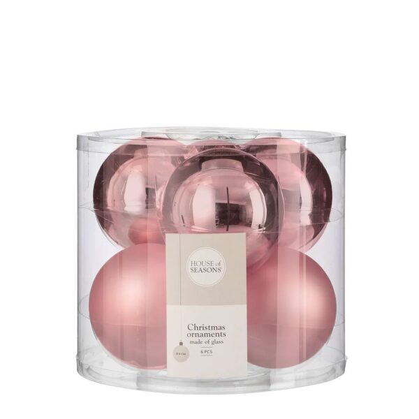 palline di natale box rosa